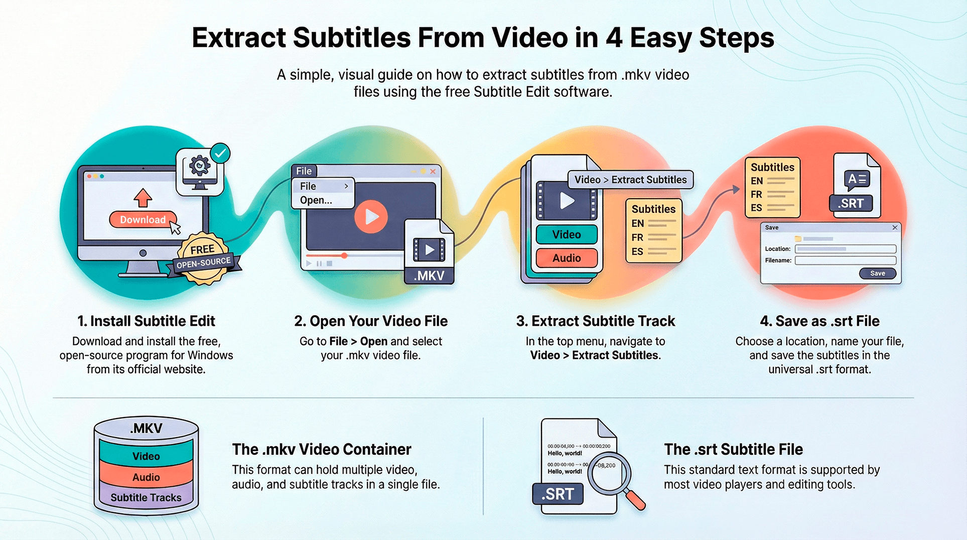 Saving subtitles in Subtitle Edit